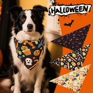 Pumpkins Ghosts Print Dog Cat Bandana Triangle Scarf Pet Grooming Products Halloween Party Pets Neck