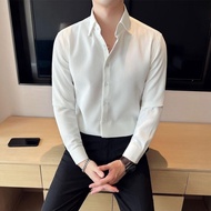 Ao sơ mi nam công sơ Han quôc kiểu đẹp cao cấp hoa tiêt dang ôm mau trăng mau đen màu xanh thời