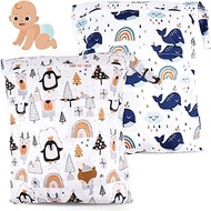 Maxmoc Pack of 2 Wetbag Nursery, Wet Bags, Nappy Bag, Waterproof Wet Bag, Reusable Wet Bag Nursery w