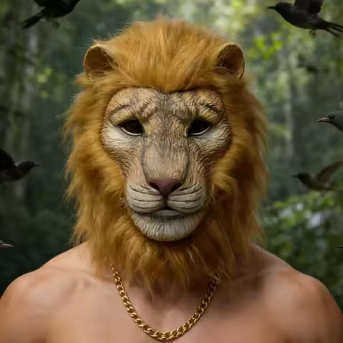 Animal Lion Mask Cosplay Beast White Lion Latex Masks Carnival Dress Up Masquerade Halloween Party C