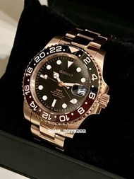 「罕有」玫瑰金4針 Seiko Mod Watch GMT精工機械腕表 日本🇯🇵NH34 機械機芯  實物拍攝 904L精鋼