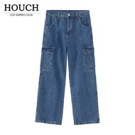HOUCH COD Slim Fit Straight Cut Denim Baggy Men Jeans 牛仔裤男