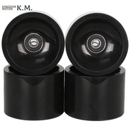 KINGDOM MOTOR-Set of 4 Wheels 70mm 78A Offset Hub Solid Longboard Wheels with ABEC 9 Black Bearing R