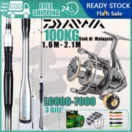 DAIWA Fishing Rod Set Combo Reel Spinning Rod Joran Pancing 1 Set Reel BC Surf Reel Jigging Rod