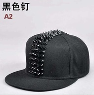 Men Spike Studs Rivet Baseball Cap Hiphop Punk Rock Flat Snapback Hat