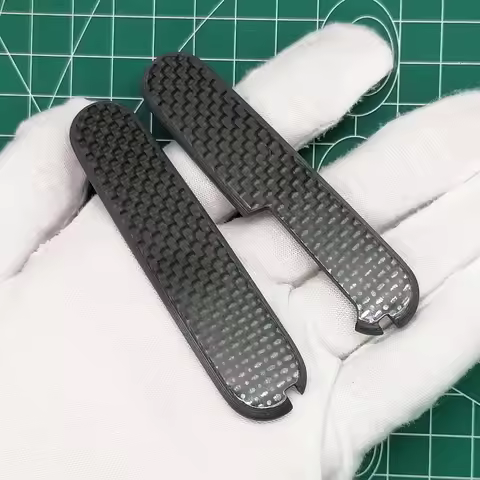1 Pair Hand Made Carbon Fiber Scales for 84 mm Victorinox Swiss Army Knife