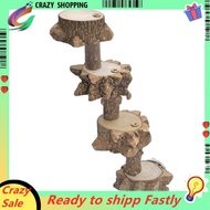 Bird Platform Perch Playground for Budgie Parakeet, Cage Natural Wood Play Stand Parrot Flat Perches