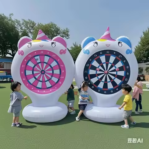 Inflatable Unicorn Throwing Game Target Sticky Dart Outdoor Garden Swimming Pool Kids Funny Toys Uni