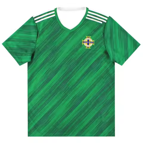Vintage Northern Ireland National Team Style Soccer Jersey Men's Short Sleeve Breathable Casual Spor