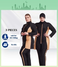 suit muslimah plus size long sleeve swimming suit woman sunscreen baju renang muslimah plus size with tudung swimming XL-6XL