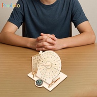 predolo Wooden Sundial Clock Model Educational Toy Ancient Timer DIY Assembly Learning