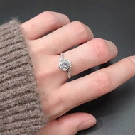 Twisted Arm Round Bag Ring 2 Carat Moissanite Ring Female Fashion Opening Four Claws Wedding Engagem