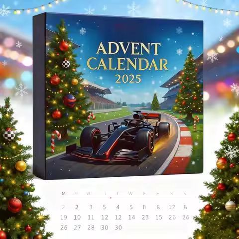 2025 Racing Advent Calendar - 24 Days of 2D Car Ornaments Surprise, Collectible Christmas Countdown 