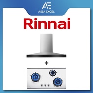 RINNAI RH-C2859-SSW 90CM CHIMNEY HOOD WITH DIGITAL TOUCH CONTROL + RINNAI RB-93US 3 BURNER STAINLESS STEEL GAS HOB