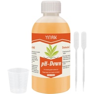 YINMIK General Hydroponics pH Down Liquid, Cecair Pengawal pH Mengurangkan Tahap pH, 250ml Penstabil
