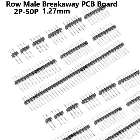 1.27 Pin 2P-50P 50P Header Single Row Male Breakaway PCB Board 1.27mm New Connector Pinheader 1*2/4/
