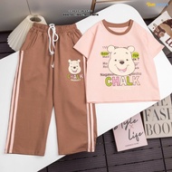 CHALK 3027 girls' pink-brown spandex outfit