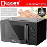 DESSINI 25L Microwave Countertop  Oven 5 Power Level Timer Defrost Reheat Toaster Roaster Ketuhar Ge