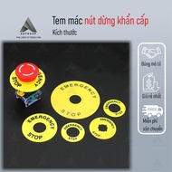 Combo of 10_Emergency STOP button labels, EMG labels, EMERGENCY STOP button labels
