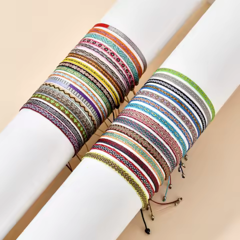 ZMZY New Handmade Rope Bracelet Boho Colombian Wayuu Bracelet Lucky Tibetan String Bracelets & Bangl