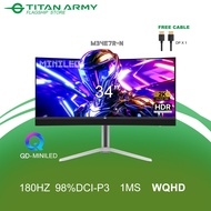 TITAN ARMY 34” QD-MiniLED WQHD 180Hz 1ms HDR1000 Gaming Monitor with Speaker (M34E7R-N)