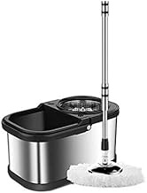 Spin Mop, for Home Kitchen Floor Cleaning, Usage on Hardwood Tile, Upgraded Self-Balanced Easy Press System with 2 Washable Microfiber Mopsds Decoration