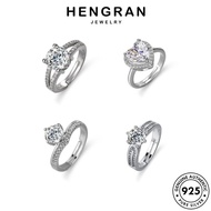 HENGRAHN JEWELRY Silver Fashion 925 Moissanite Ring Diamond Perempuan Cincin Adjustable Women Original M137