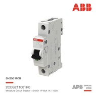 ABB ลูกย่อย SH201 1A 2A 3A 4A 6A 10A 16A 20A 25A 32A 40A 50A 63A 80A 100A 2P 6kA MCB มินิเอเจอร์ เซอ