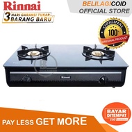 KOMPOR GAS – RINNAI KOMPOR GAS JUMBO 2 TUNGKU KACA TEMPERED RI 712 GA – API BESAR • HEMAT GAS • MATE