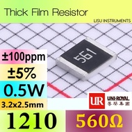 560Ω ±5% 1210 0.5W Thick Film Resistor 561 560R UNI-ROYAL 1210W2J0561T5E