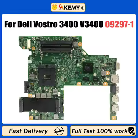 AKEMY CN-08YN7X 08YN7X For DELL Vostro 3400 V3400 HM57 PGA 989 Laptop Motherboard 09297-1 48.4ES11.0