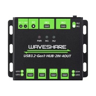 Waveshare Industrial 4-Way USB3.2 Gen 1 Hub 2IN-4OUT Dual Host Shared Random Switching Multiple Prot