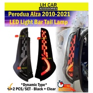 Perodua Alza 2010-2021 Dynamic LED Light Bar Tail Lamp with Signal Running - Black + Clear