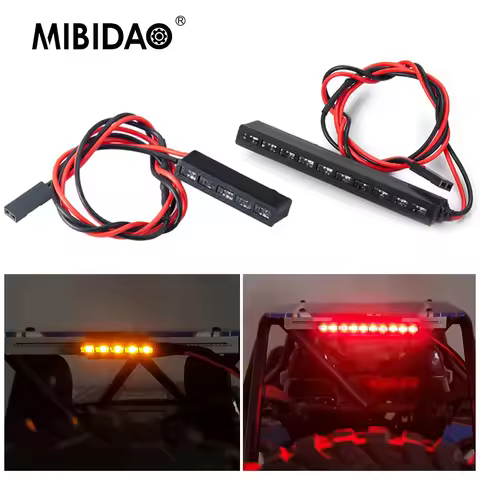MIBIDAO Red/Yellow 32/65mm Light Lamp Bar for Axial SCX10 90046 Wraith RR10 TRX-4 D90 Tamiya 1/10 RC