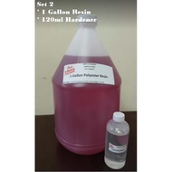 Fiberglass Set (Q2) - 1 gal Resin w/ 120cc Hardener Fiberglass Resin