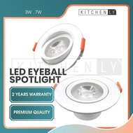 KLY_ LED Eyeball 3W 7W Spotlight Recessed Downlight Home Lighting Room Ceiling Down Light Lampu Siling Hiasan Rumah