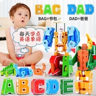 Taiwan 26 Letter Transformation Set Dinosaur Robot King Kong ABC Animal Boy Educational Children Gir