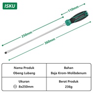 ISKU Obeng Go-Thru Plus Minus Magnet  270mm/Obeng Ketok Screwdriver/Obeng Ketok Punch Slotted