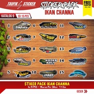 Channa Fish Sticker Waterproof Design 9