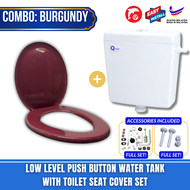 LOJ Combo Set Toilet Water Tank + Toilet Seat Cover Full Set Toilet Water Tank Cistern With Free Acc