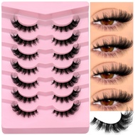 GROINNEYA Voluminous Eyelash Wispy Curled Shape Cat Eye Lashes 3D Effect Thick Lightweight Eyelash E
