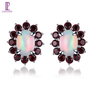Lohaspie Jewelry Original 2 Carats Opal Stone Original Stud Earrings Natural Opal Stud Earrings Mult