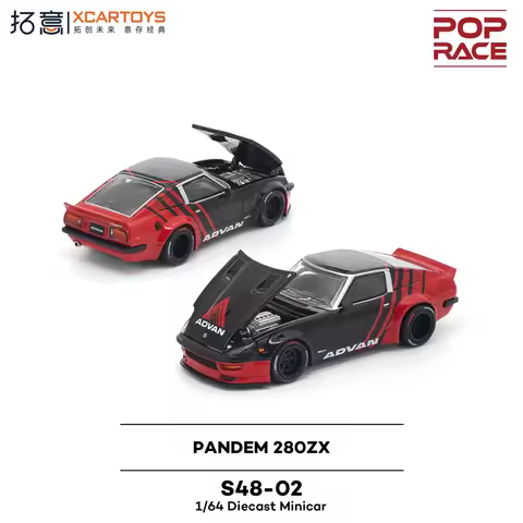 PreSale Xcartoys x Pop Race 1:64 280ZX PANDEM ADVAN Die-Cast Car Model Collection Miniature