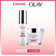 Combo Serum & Olay Niacinamide AHA Cream to Brighten Skin, Fade Dark Acne 30ml+50g