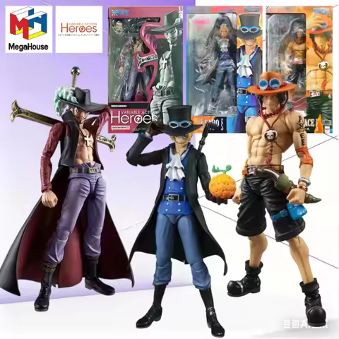 MegaHouse Variable Action Heroes 3-in-1 One Piece Set Dracule Mihawk Sabo Portgas D Ace Action Figur