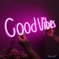 LED Good Vibes Letter Neon Word Sign Neon Letters Light Art Decorative Lights Wall Decor for Kids Ba