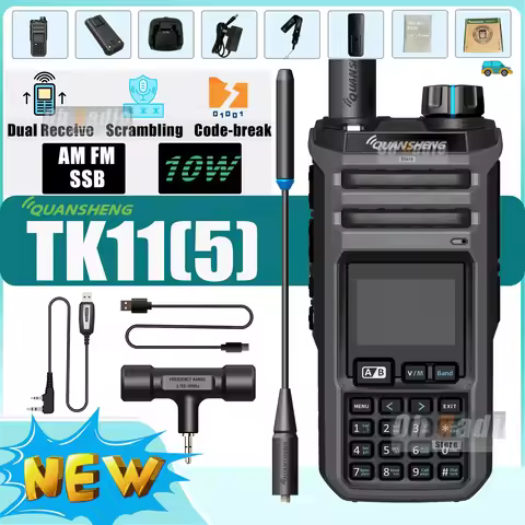 Quansheng TK11(5) 10W Walkie Talkie TK11 5 Dual Receiving AM FM LSB CW 27MHz CB LW MW SW SSB Multi B