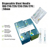 READY STOCK MY Blunt Needle 18G/21G/22G/23G/25G/27G 50mm Disposable Micro Cannula Sterile Beauty Nee