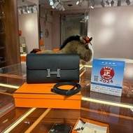 ✨持有正品正貨標籤公司✨Hermes Constance to go 黑色銀扣