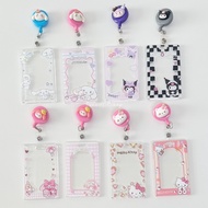 Clear Plastic Card Holder Cartoon Pattern Plug-In Type With Yoyo Character Open The Slide Up Set 2